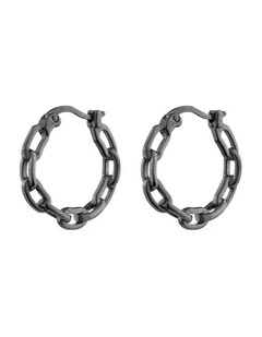 XSChain Hoop Earrings in Black