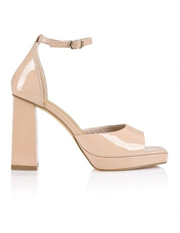 Pascale Patent Platform Heels in Nude
