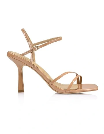 Speck Strappy Heels in Tan Patent