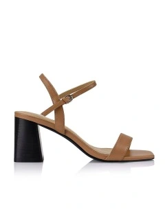 Steele Heeled Sandals in Soft Tan