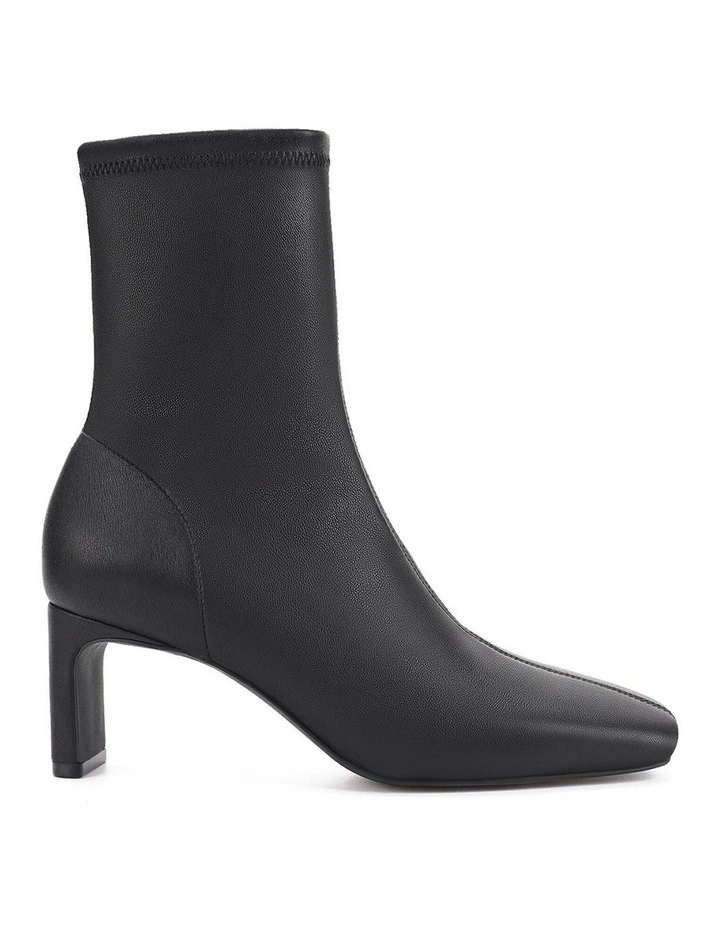 JoJo Block Heel Ankle Boots in Black image 1