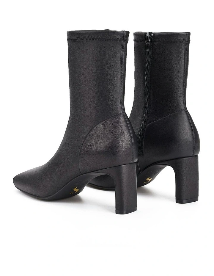 JoJo Block Heel Ankle Boots in Black image 3