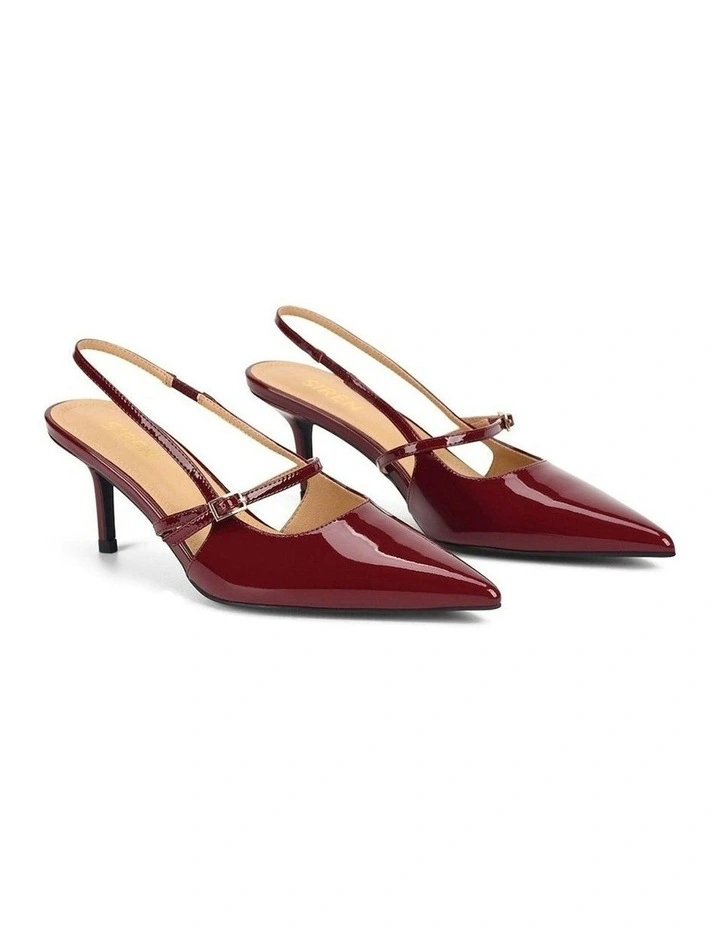 York Slingback Heel in Wine Patent Leather image 2