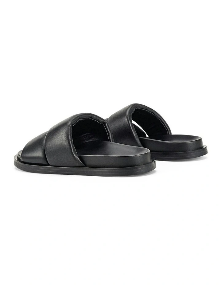 Siren Lacey Footbed Sandals in Black Leather MYER