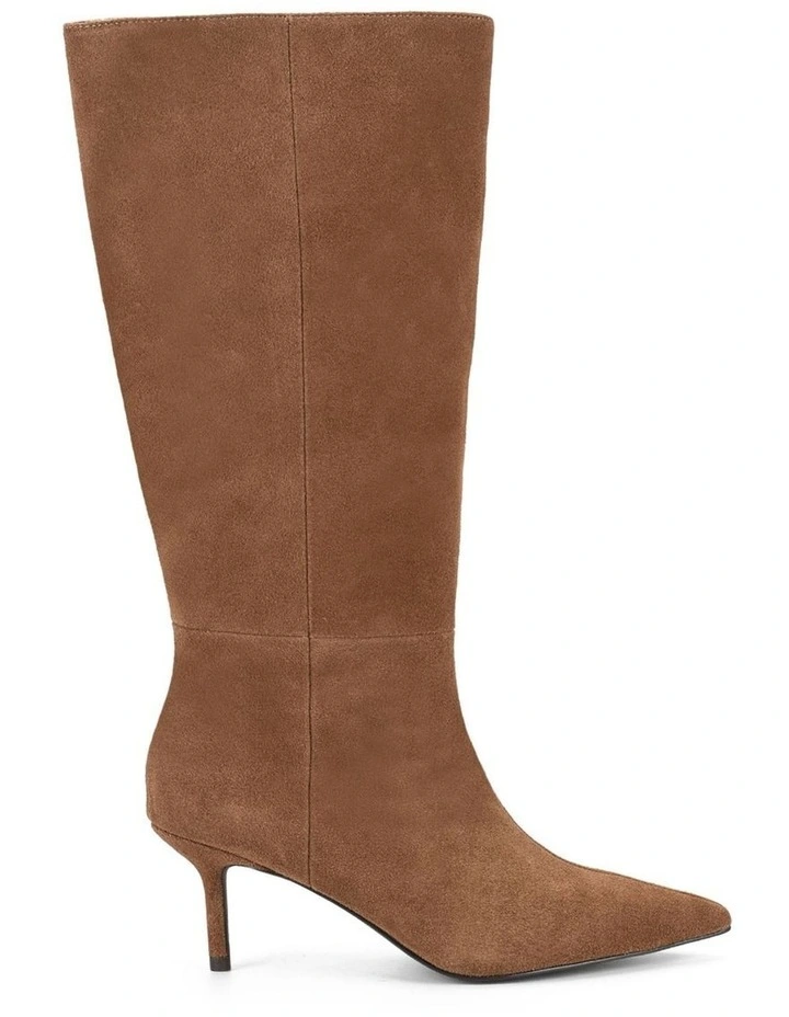 Yonita Long Boots in Tobacco Brown Suede image 1