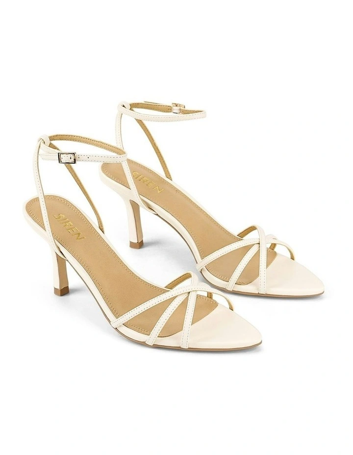 Madison Point Toe Strappy Heel in Chalk White image 2