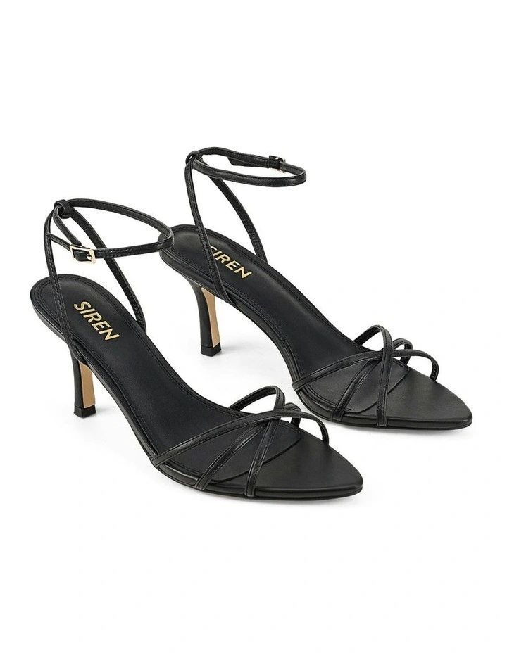 Madison Point Toe Strappy Heel in Black image 2