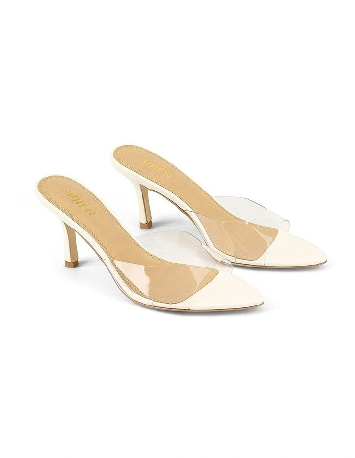 Margot Point Toe Mules in White image 2