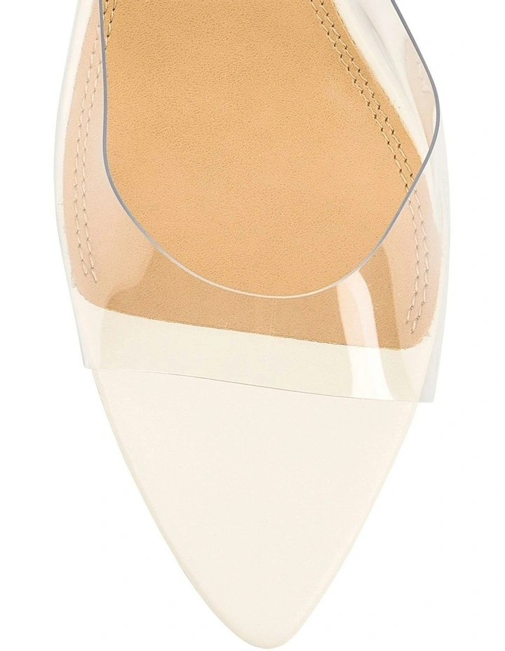 Margot Point Toe Mules in White image 4
