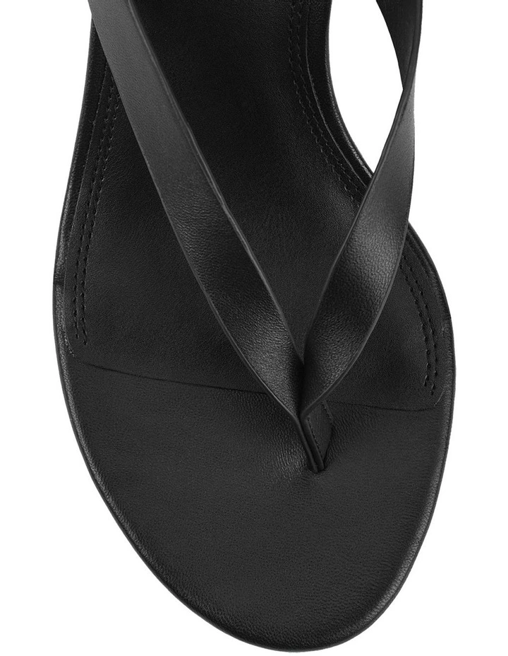 Charlize Thong Wedges Leather in Black image 4