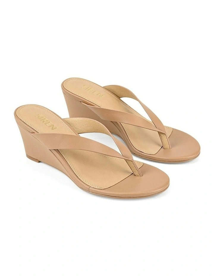 Charlize Thong Wedges in Beige image 2