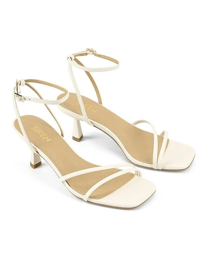 Saffron Strappy Heels in Chalk White Leather image 2