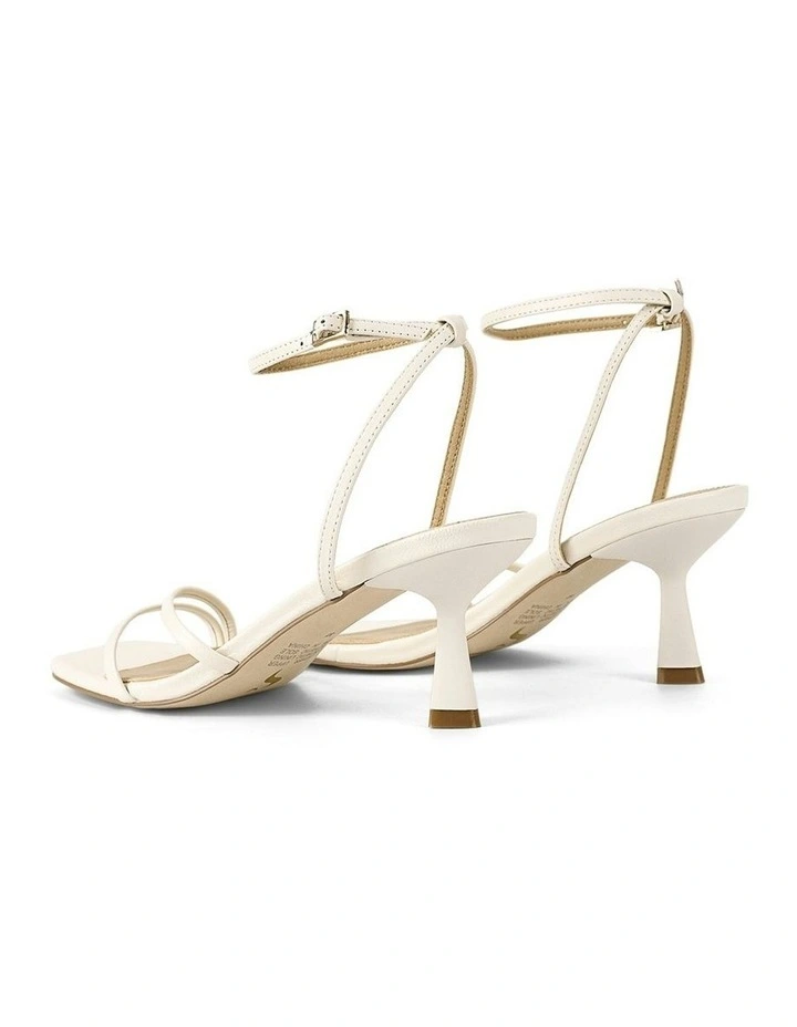 Saffron Strappy Heels in Chalk White Leather image 3