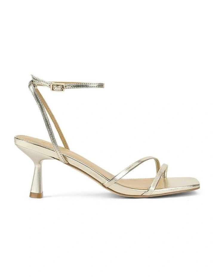 Saffron Strappy Heels in Gold Metallic Leather image 1