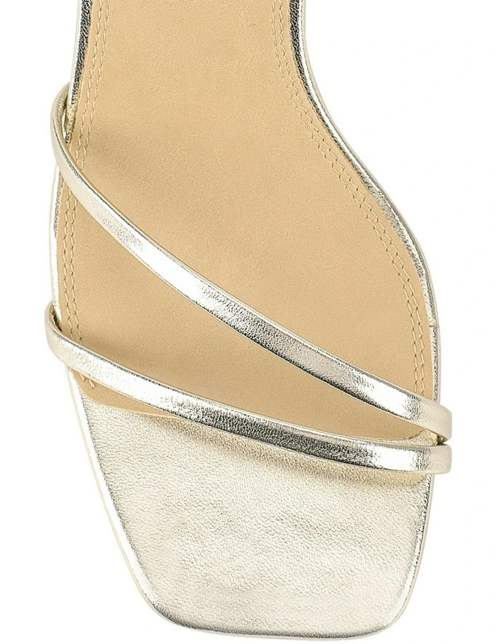 Saffron Strappy Heels in Gold Metallic Leather image 4