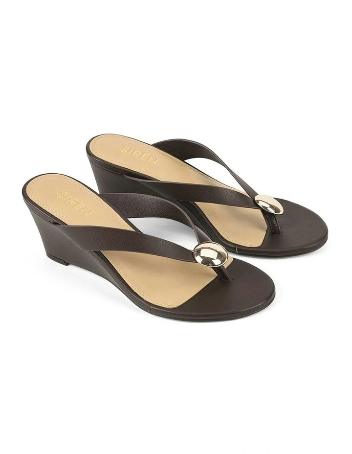 Chloe Thong Wedges in Chocolate Brown Leather image 2