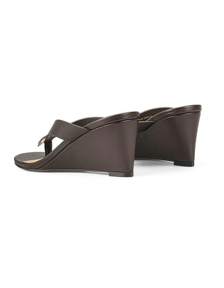 Chloe Thong Wedges in Chocolate Brown Leather image 3