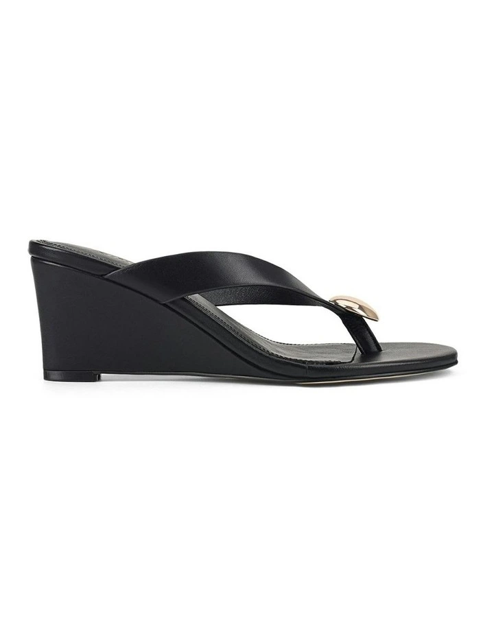 Chloe Thong Wedges in Black Leather image 1
