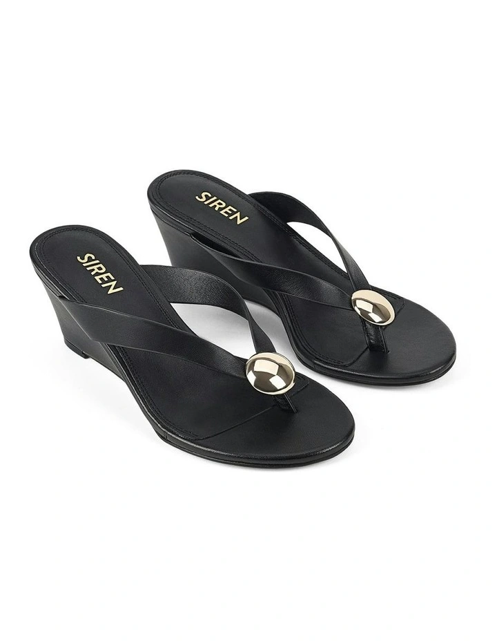 Chloe Thong Wedges in Black Leather image 2