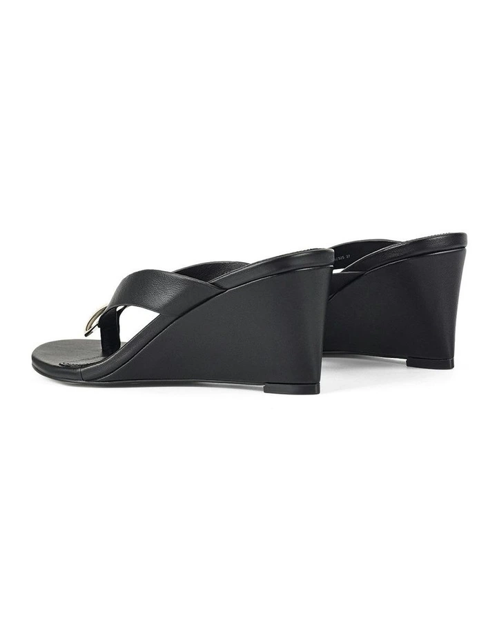 Chloe Thong Wedges in Black Leather image 3