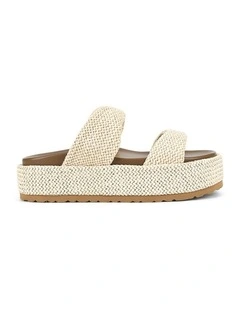Apollo Flatform Sandals in Chalk White Weave