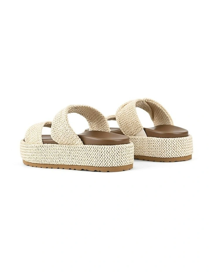 Apollo Flatform Sandals in Chalk White Weave image 3