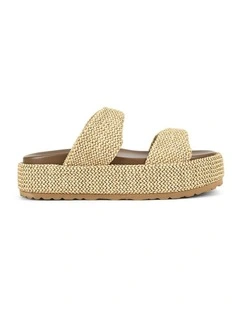 Apollo Flatform Sandals in Natural Weave