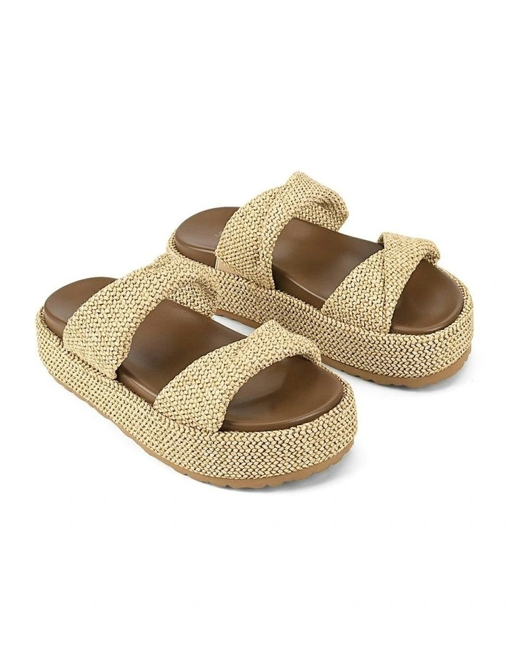 Apollo Flatform Sandals in Natural Weave image 2