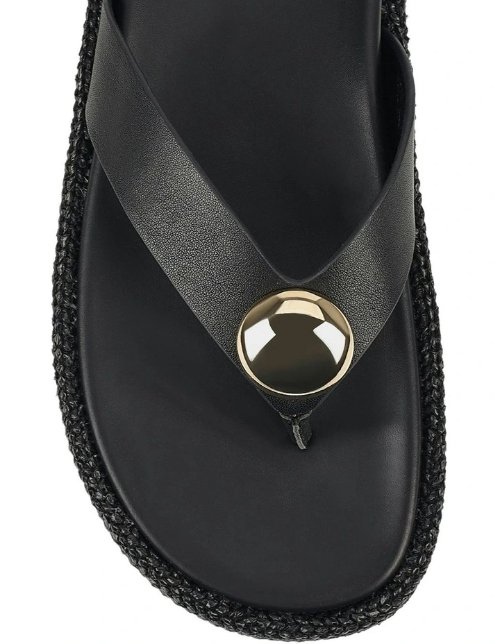 Apollonia Flatform Sandals in Black Weave/Black Leather image 4