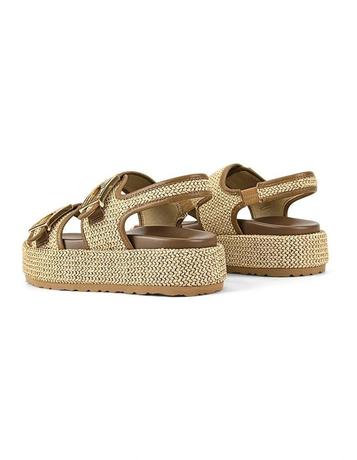 Apricot Flatform Sandals in Natural Weave/Tan image 3