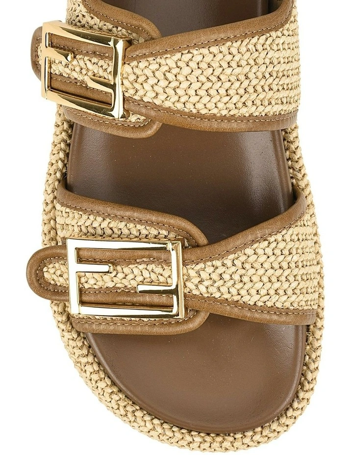 Apricot Flatform Sandals in Natural Weave/Tan image 4
