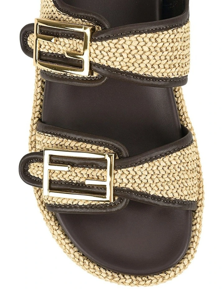 Apricot Flatform Sandals in Natural Weave/Chocolate Brown image 4