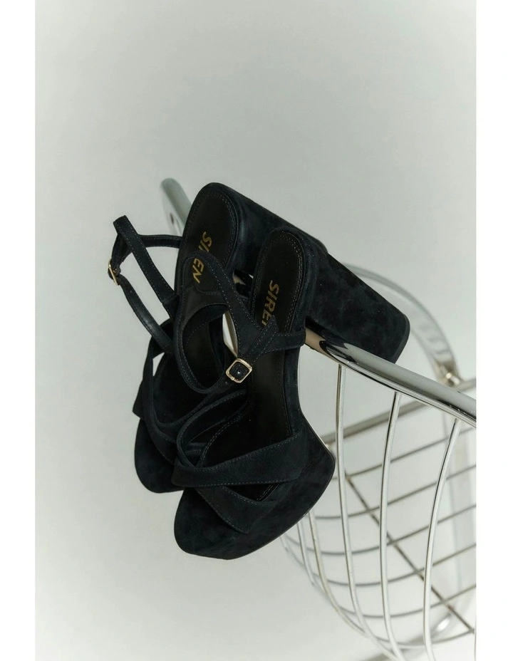 Hannah Platform Sandals in Black Suede image 3