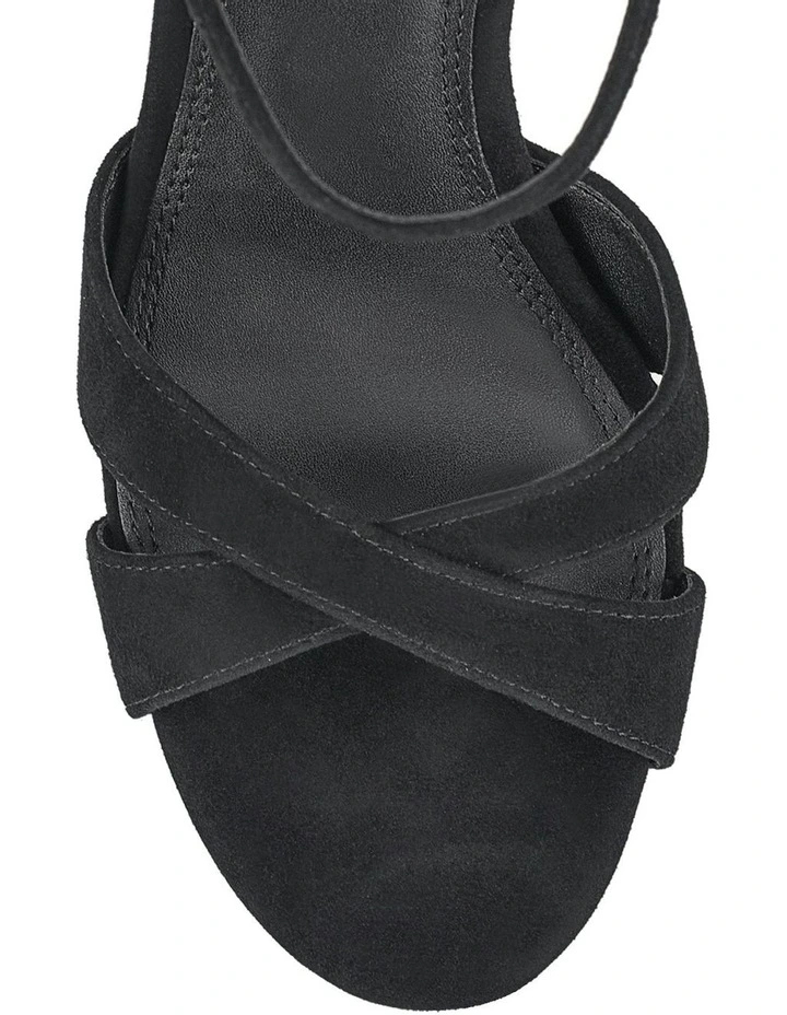 Hannah Platform Sandals in Black Suede image 6