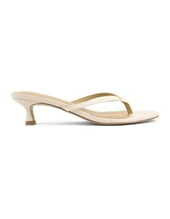 Xabi Kitten Heel Thongs in White