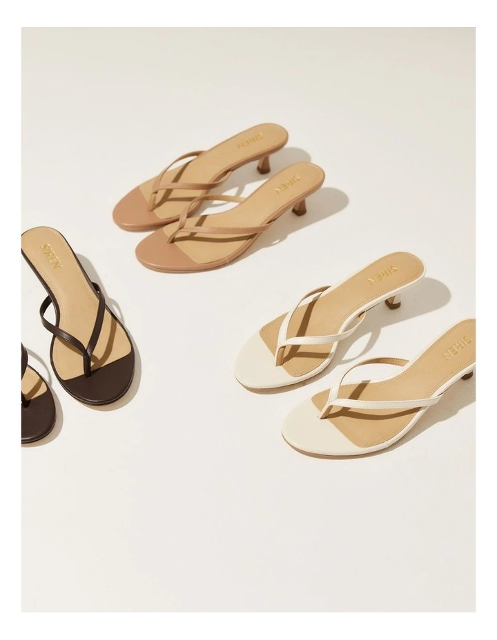 Xabi Kitten Heel Thongs in White image 2