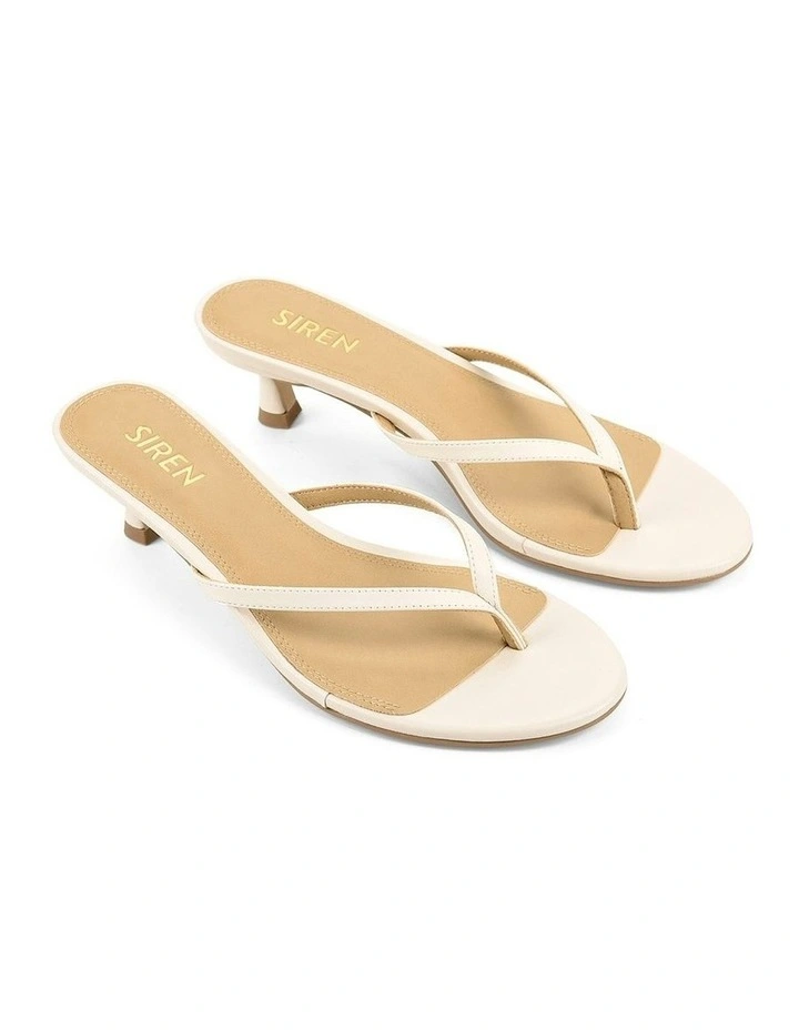 Xabi Kitten Heel Thongs in White image 2