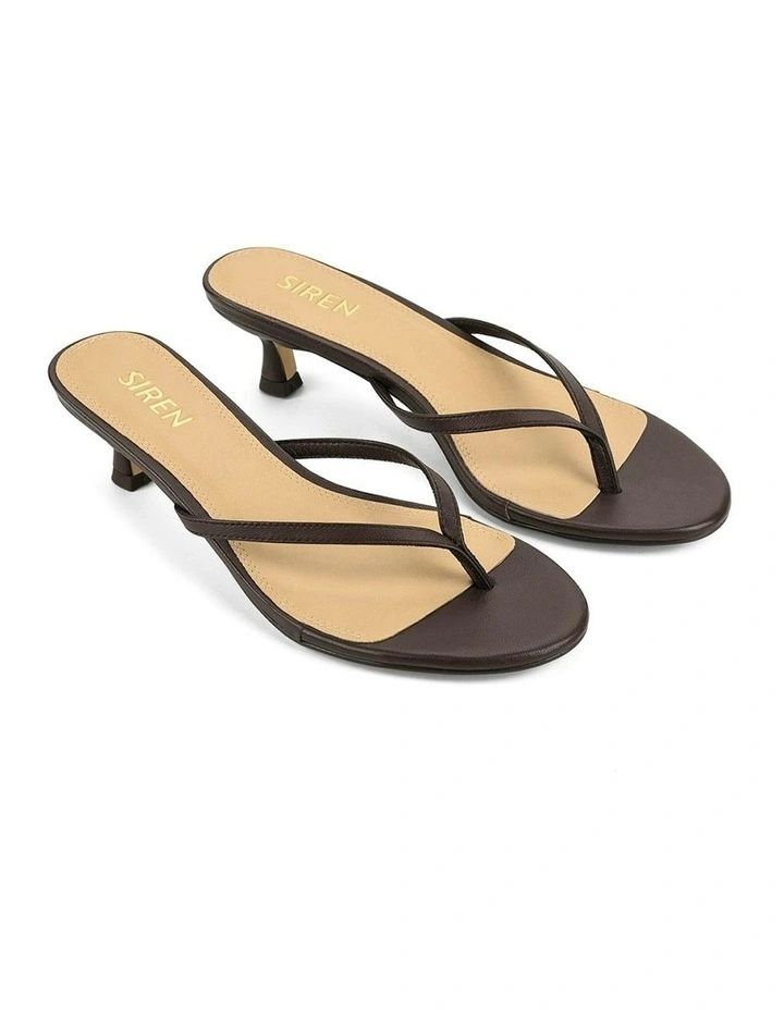 Xabi Kitten Heel Thongs in Chocolate Brown image 2