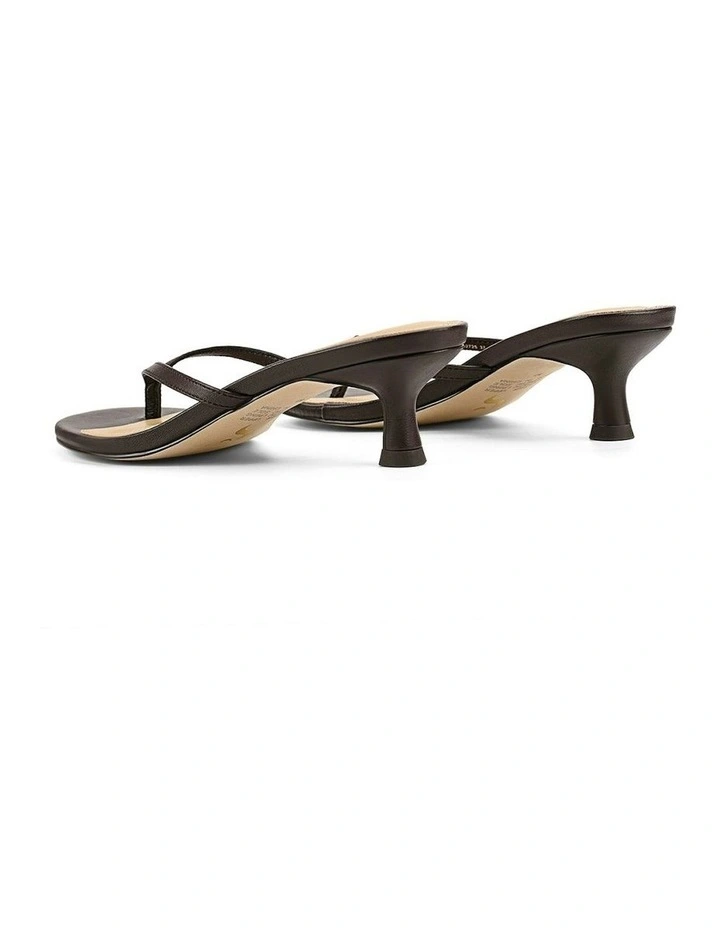 Xabi Kitten Heel Thongs in Chocolate Brown image 3