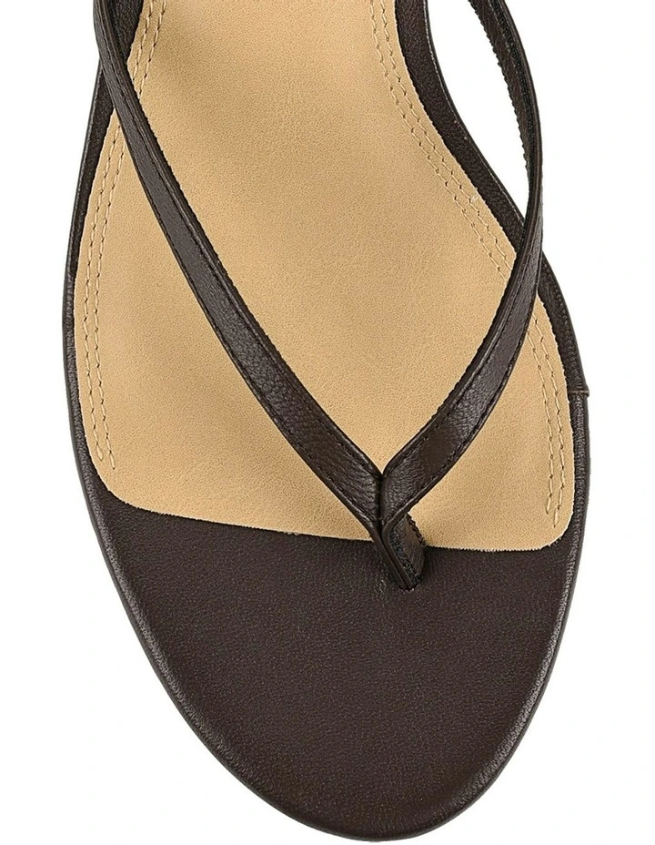 Xabi Kitten Heel Thongs in Chocolate Brown image 4