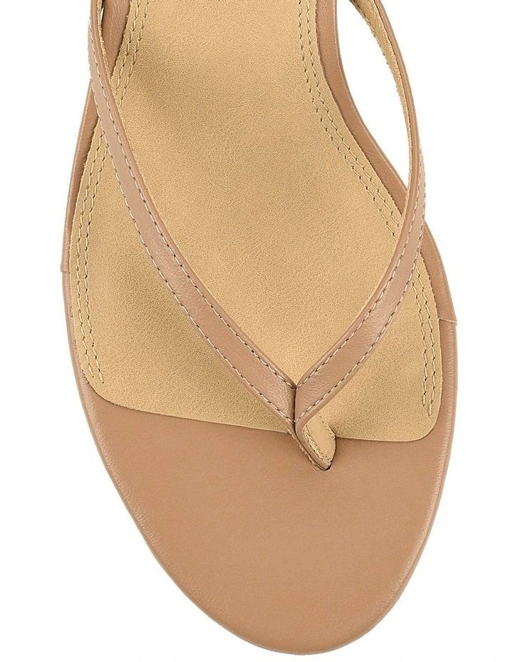 Xabi Kitten Heel Thongs in Tan image 4