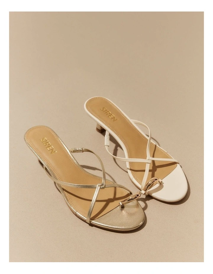 Xane Kitten Heel Thongs in Chalk White image 2
