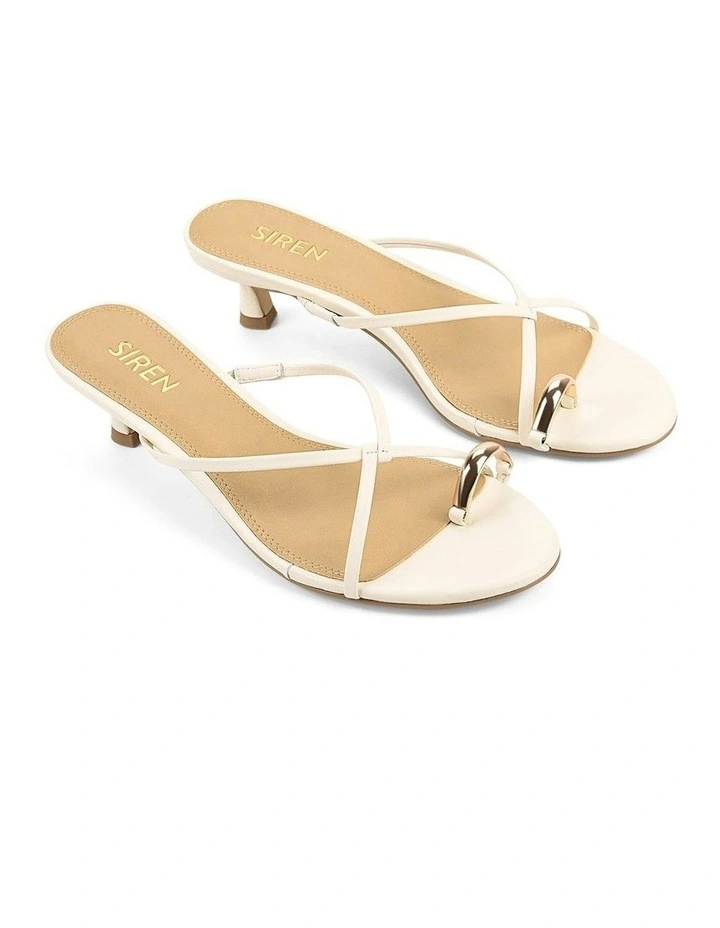 Xane Kitten Heel Thongs in Chalk White image 2