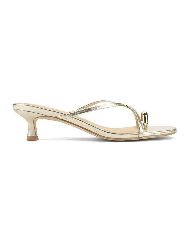 Xane Kitten Heel Thongs in Gold Metallic image 1