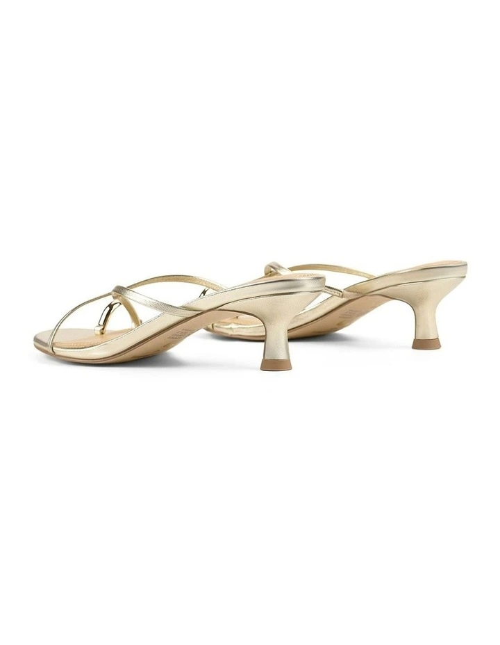 Xane Kitten Heel Thongs in Gold Metallic image 3