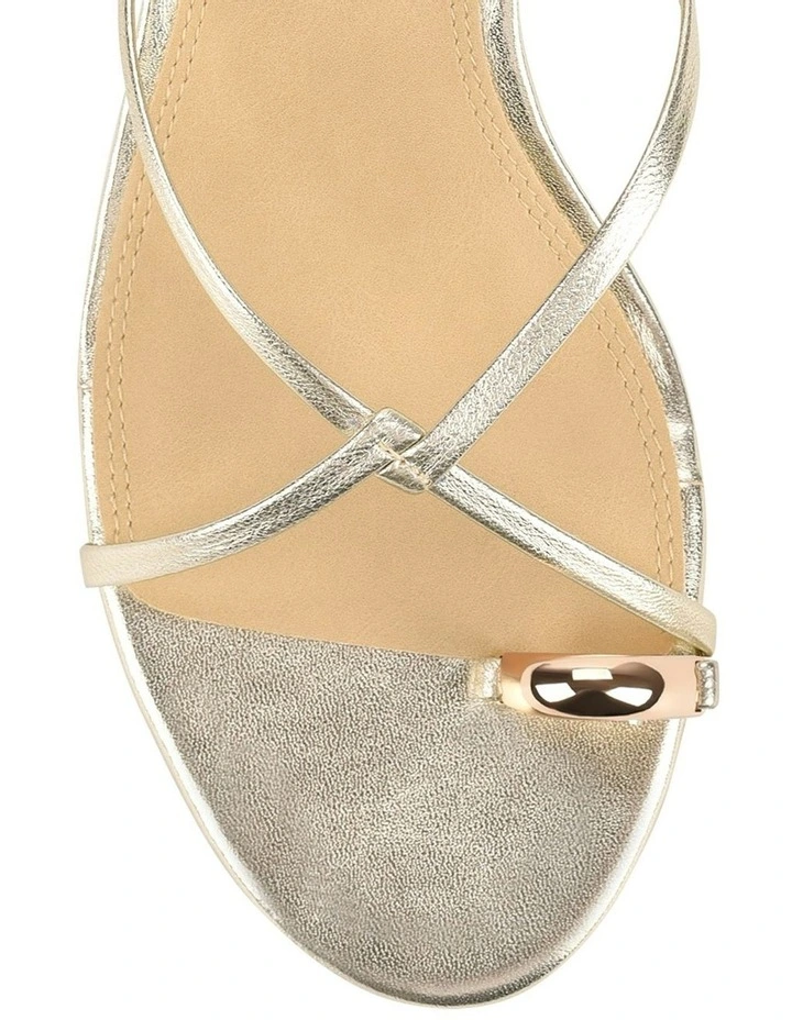 Xane Kitten Heel Thongs in Gold Metallic image 4