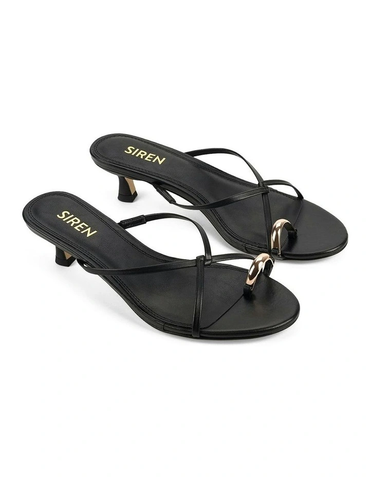 Xane Kitten Heel Thongs in Black image 2