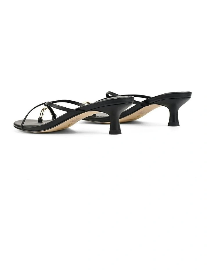 Xane Kitten Heel Thongs in Black image 3