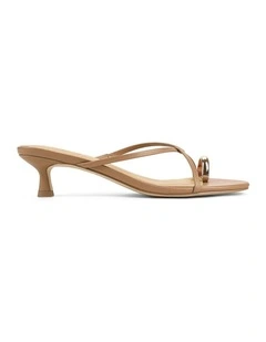 Xane Kitten Heel Thongs in Tan