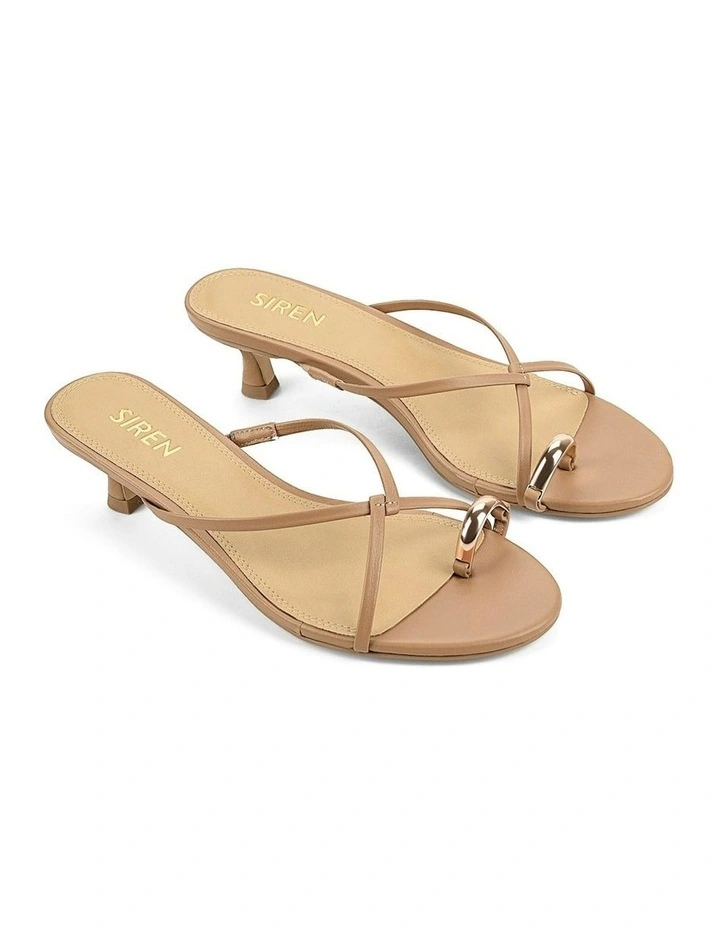 Xane Kitten Heel Thongs in Tan image 2